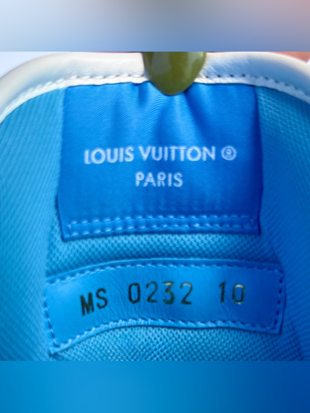 Louis Vuitton Blue Damier Sneaker Size 10 US 11 SS 22 High Top Calfskin MS0232 - Picture 15 of 17